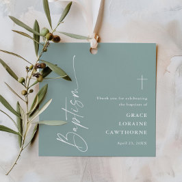 Etiquetas Para Lembrancinhas Agradecimento Moderno de Batismo com Letra Neutra