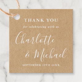 Etiquetas Para Lembrancinhas Agradecimento Rústico de Kraft com Assinatura Eleg