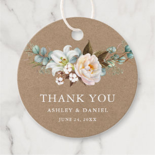 Etiquetas Para Lembrancinhas Aguarela Kraft Wedding floral botânico