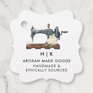Etiquetas Para Lembrancinhas Alcance Floral Da Máquina De Costura Elegante Ma