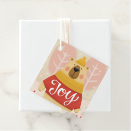 Etiquetas Para Lembrancinhas Alegria. Urso-de-Natal de inverno bonito
