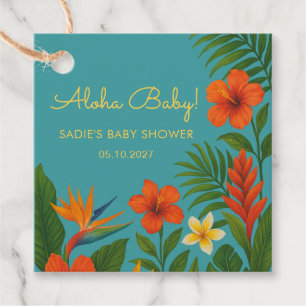 Etiquetas Para Lembrancinhas Aloha Bebê! Chá de Bebê Tropical Chic