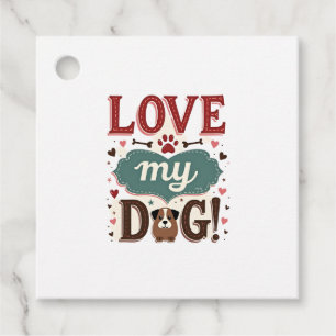 Etiquetas Para Lembrancinhas Ame Me Ame Meu Cachorro Vintage Impressão de Pata 