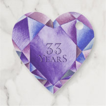 Ametyst Watercolor Heart 33º Aniversário de Casame