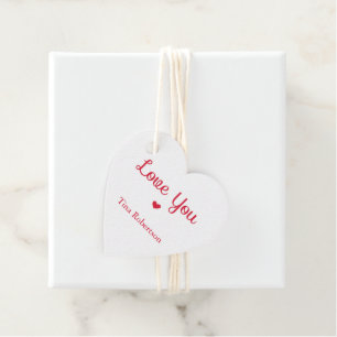 Etiquetas Para Lembrancinhas Amo você vermelho coração branco personalizado