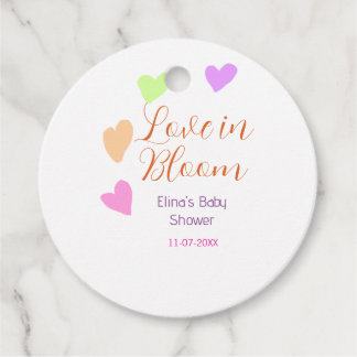 Etiquetas Para Lembrancinhas Amor em flor coração colorido nome do chá de bebê 