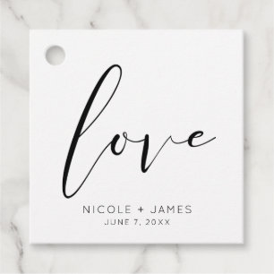 Etiquetas Para Lembrancinhas AMOR EM PRETO E BRANCO Casamento Moderno Minimalis