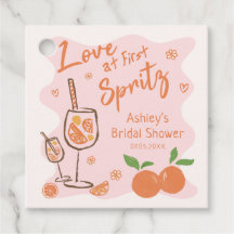 Amor no Primeiro Spritz Chá de panela Favor Tags