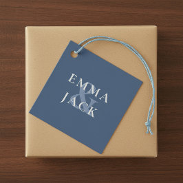 Etiquetas Para Lembrancinhas Ampersand moderno do Classic Blue Elegant Serif