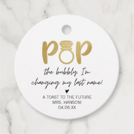 Etiquetas Para Lembrancinhas Anel de Ouro Pop The Bubbly Favor Tag
