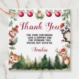 Etiquetas Para Lembrancinhas Animais da Floresta de inverno de Natal