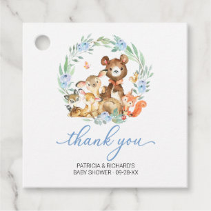 Etiquetas Para Lembrancinhas Animais da Floresta Verde Obrigado Baby Shower