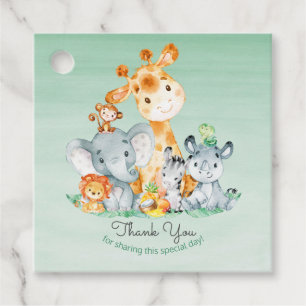 Etiquetas Para Lembrancinhas Animais Da Selva Safari Cute Watercolor Obrigado