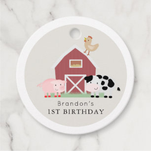 Etiquetas Para Lembrancinhas Animais De Fazenda Barnyard Beige Aniversário Obr