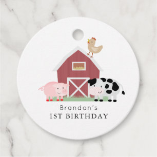 Etiquetas Para Lembrancinhas Animais De Fazenda Barnyard White Birday Obrigado