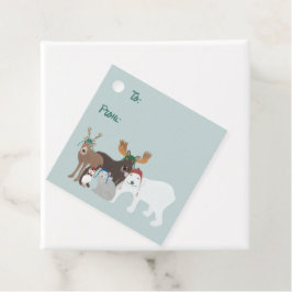 Etiquetas Para Lembrancinhas Animais do Ártico no Natal