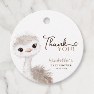 Etiquetas Para Lembrancinhas Animais Safari Cute Ostrich Chá de fraldas Favorec
