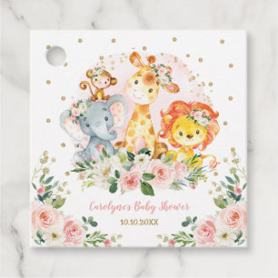 Etiquetas Para Lembrancinhas Animais selvagens da selva floral de aquarela