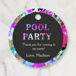 Etiquetas Para Lembrancinhas Aniversário Colorido Da Piscina, Qualquer Idade, O