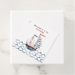 Etiquetas Para Lembrancinhas Aniversário da Criança Náutica Vermelha e Azul