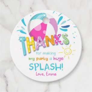 Etiquetas Para Lembrancinhas Aniversário da Piscina do Splash Splash
