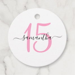 Etiquetas Para Lembrancinhas Aniversário de 15 anos Rosa Personalizado