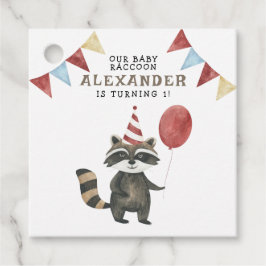 Etiquetas Para Lembrancinhas Aniversário de 1 ano do nosso bebê Guaxinim