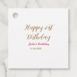 Etiquetas Para Lembrancinhas aniversário de 21 anos nome data moderno feliz dou