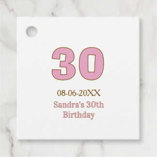 Etiquetas Para Lembrancinhas aniversário de 30 anos nome data simples mi rosa n