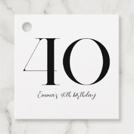 Etiquetas Para Lembrancinhas aniversário de 40 anos preto e branco