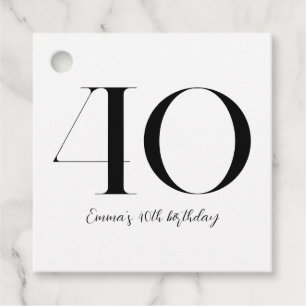 Etiquetas Para Lembrancinhas aniversário de 40 anos preto e branco
