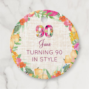 Etiquetas Para Lembrancinhas Aniversário de 90 anos Elegante para Ela - Festa F