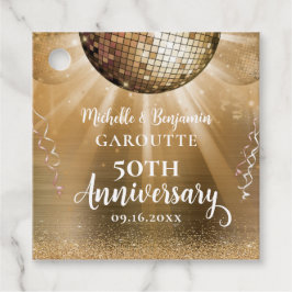 Etiquetas Para Lembrancinhas Aniversário de Casamento do Dourado Glam Disco Bal