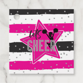 Etiquetas Para Lembrancinhas Aniversário de Cheerhead Pink Silver Black Cheth