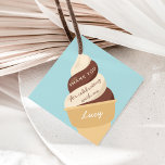 Etiquetas Para Lembrancinhas Aniversário de criança de espiral de Sorvete de ch<br><div class="desc">Projetados para combinar os nossos convites de aniversário de crianças de sorvete mole,  estas bonitas etiquetas de favorecimento apresentam um cone de chocolate e de vaso suave de baunilha com as palavras "obrigado você por celebrar comigo",  e uma assinatura em letras bonitinhas no estilo de vintage.</div>