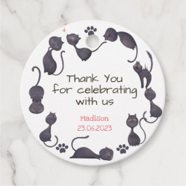 Etiquetas Para Lembrancinhas Aniversário de criança de gato preto obrigado você