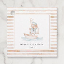 Etiquetas Para Lembrancinhas Aniversário de Stripe do Urso do Marinheiro