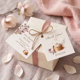 Etiquetas Para Lembrancinhas Aniversário de Um Ano Little Dumpling Rosa Floral