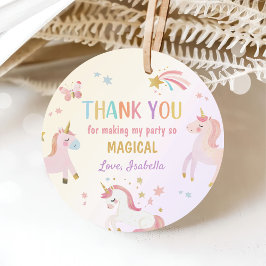 Etiquetas Para Lembrancinhas Aniversário do Arco-Íris Mágico do Unicorn Pastel