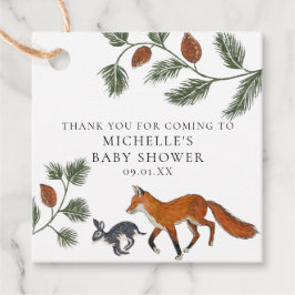 Etiquetas Para Lembrancinhas Aniversário do Chá de fraldas de Raposa e Lebre da