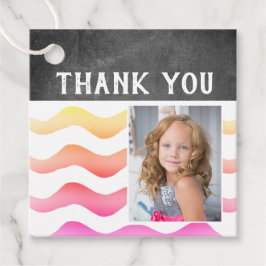 Etiquetas Para Lembrancinhas Aniversário do Rainbow Wave Chalkboard