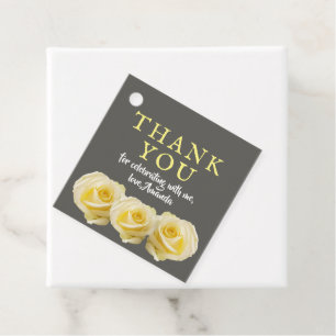 Etiquetas Para Lembrancinhas Aniversário Floral Rosa Amarelo Obrigado Foto