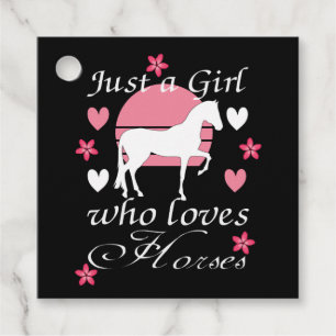 Etiquetas Para Lembrancinhas Apenas Uma Menina Que Ama Cavalos em Rosa Pink