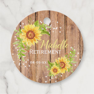 Etiquetas Para Lembrancinhas Aposentadoria Rústica Floral Girassol Amarelo