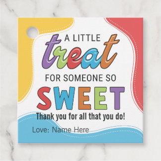 Etiquetas Para Lembrancinhas Apreciação Colorida Obrigado por Alguém Doce