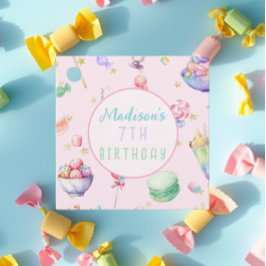 Etiquetas Para Lembrancinhas Aquarela Candy Wonderland Festa de aniversário Pas