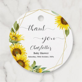 Etiquetas Para Lembrancinhas Aquarela Chá de fraldas girassol