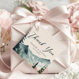 Etiquetas Para Lembrancinhas Aquarela Montanhas e Pinheiros Casamento Agradecim