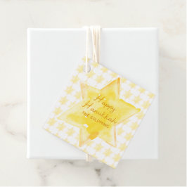 Etiquetas Para Lembrancinhas Aquarela personalizada - estrela judaica Hanukkah