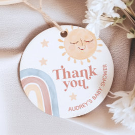 Etiquetas Para Lembrancinhas Aqui vem o Chá de fraldas Son Watercolor Boho